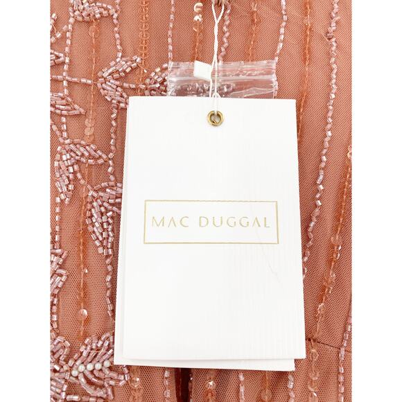MAC DUGGAL Dress Size 4 Evening Gown Sequin NEW Pink Embellished High Neck - Picture 3 of 10